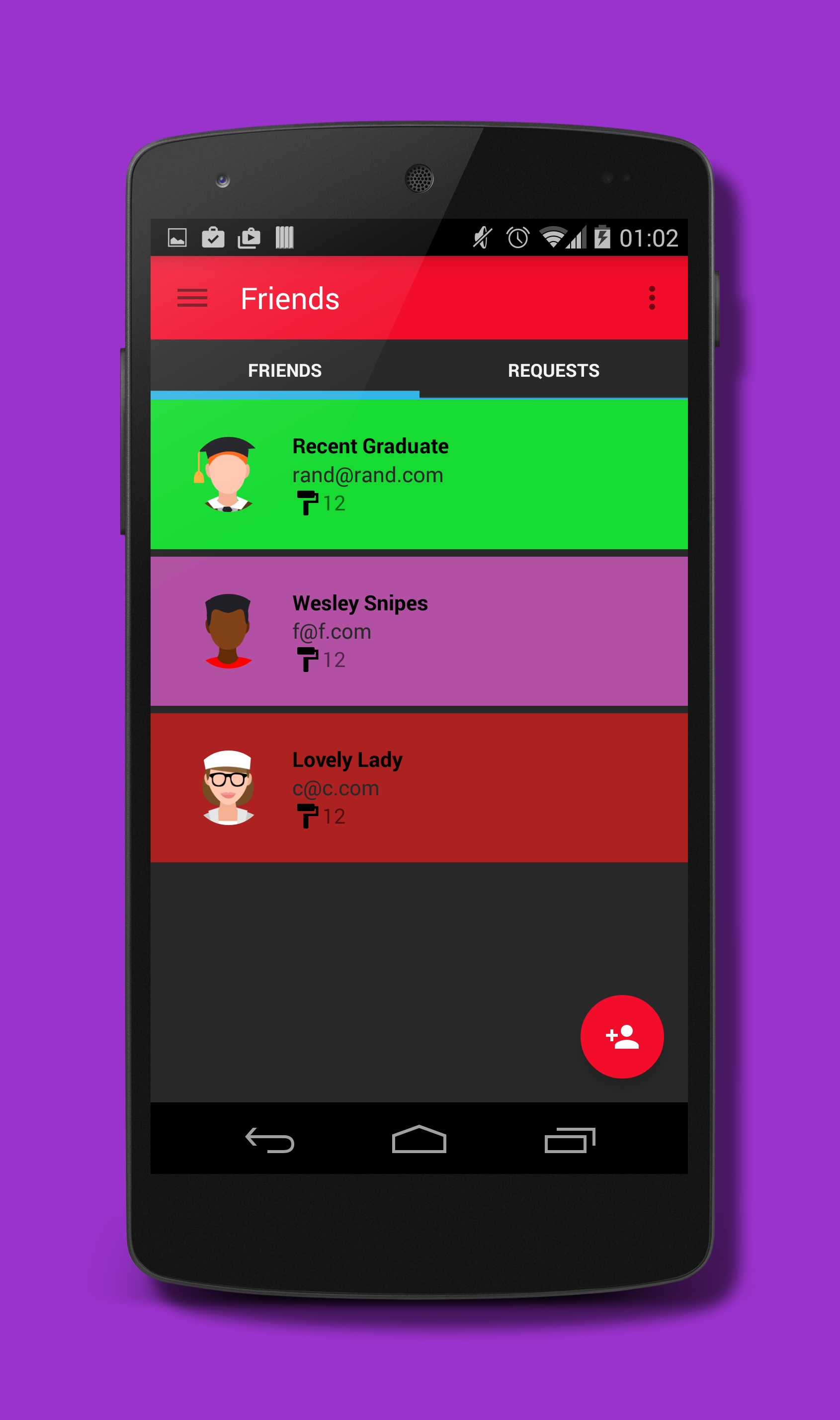 Paint Together friends screen showing friends and pending requests